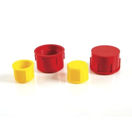 THREADED CAP-CT-25-LDPE-RED, 500PK